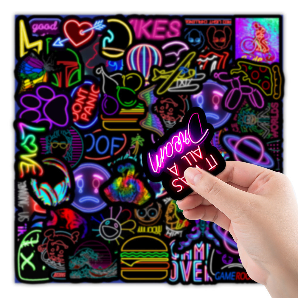 50 car neon sticker
