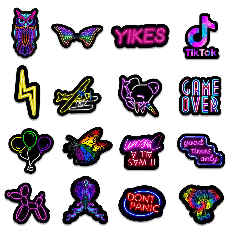 50 car neon sticker