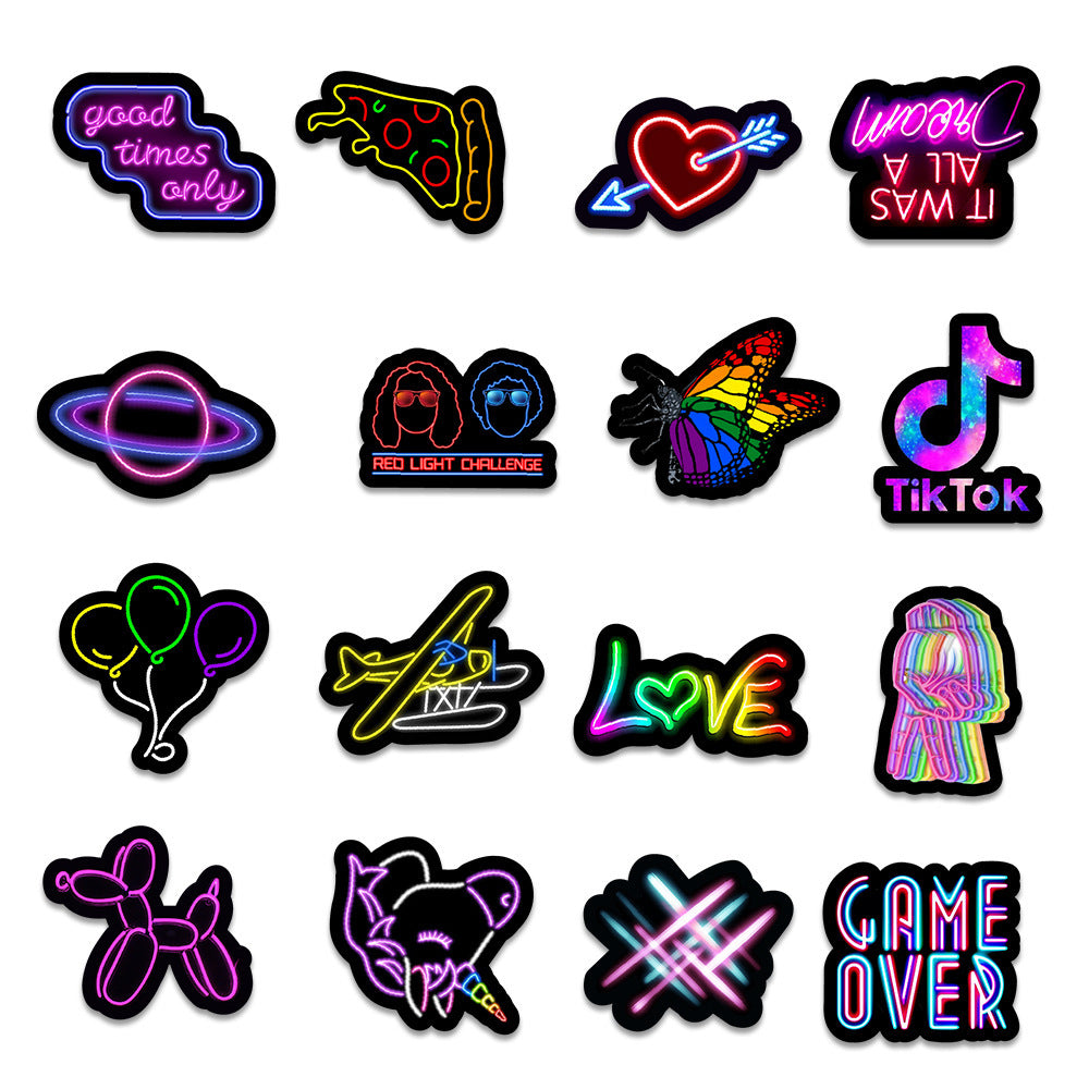 50 car neon sticker