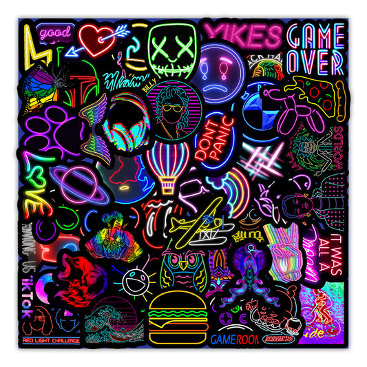 50 car neon sticker