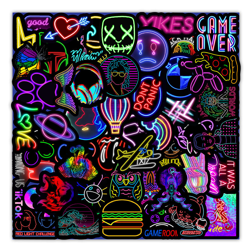50 car neon sticker